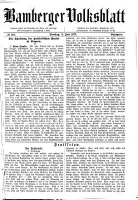 Bamberger Volksblatt Dienstag 3. Juli 1877