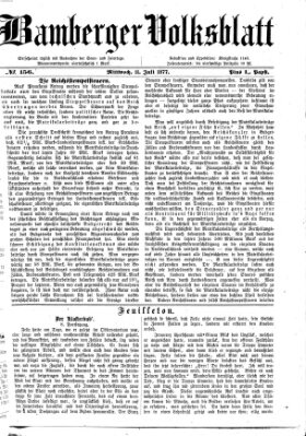 Bamberger Volksblatt Mittwoch 11. Juli 1877