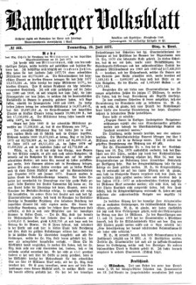 Bamberger Volksblatt Donnerstag 19. Juli 1877