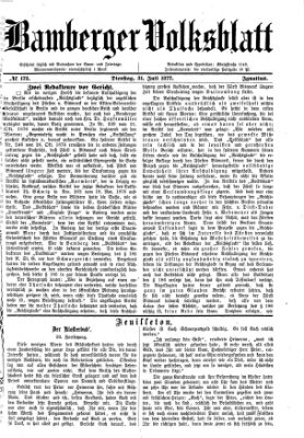 Bamberger Volksblatt Dienstag 31. Juli 1877