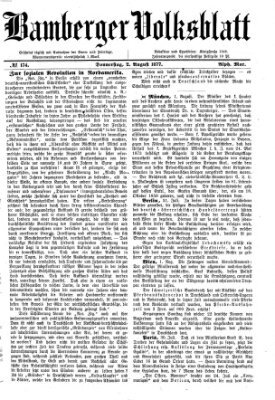 Bamberger Volksblatt Donnerstag 2. August 1877