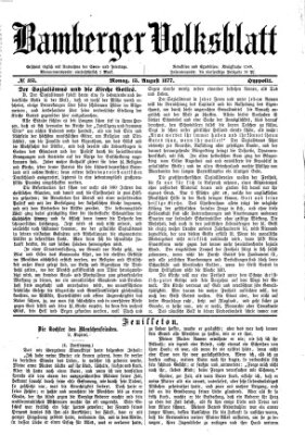 Bamberger Volksblatt Montag 13. August 1877