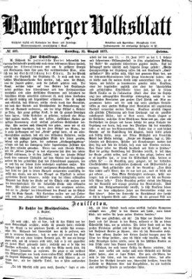 Bamberger Volksblatt Samstag 18. August 1877