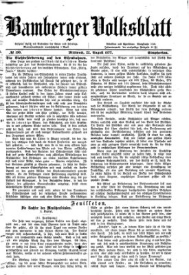 Bamberger Volksblatt Mittwoch 22. August 1877