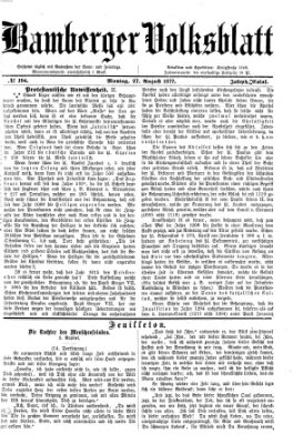 Bamberger Volksblatt Montag 27. August 1877