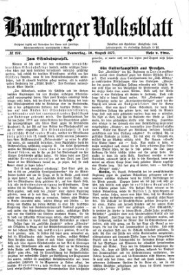 Bamberger Volksblatt Donnerstag 30. August 1877