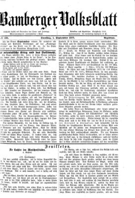 Bamberger Volksblatt Samstag 1. September 1877