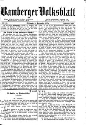 Bamberger Volksblatt Mittwoch 5. September 1877