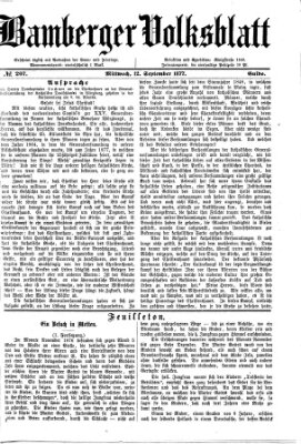 Bamberger Volksblatt Mittwoch 12. September 1877