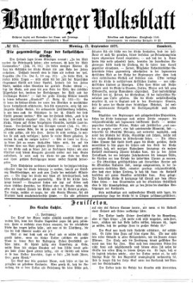 Bamberger Volksblatt Montag 17. September 1877