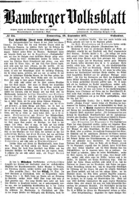 Bamberger Volksblatt Donnerstag 20. September 1877