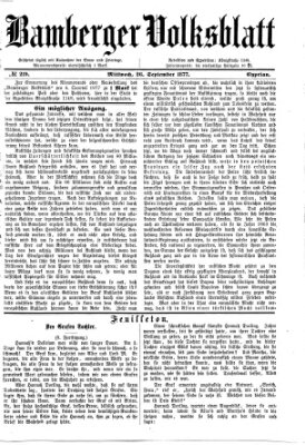 Bamberger Volksblatt Mittwoch 26. September 1877