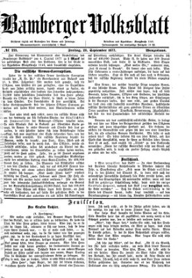 Bamberger Volksblatt Freitag 28. September 1877