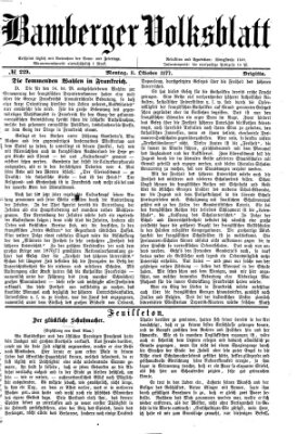 Bamberger Volksblatt Montag 8. Oktober 1877