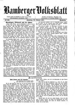 Bamberger Volksblatt Samstag 20. Oktober 1877