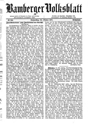 Bamberger Volksblatt Donnerstag 25. Oktober 1877