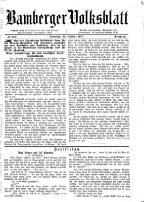 Bamberger Volksblatt Dienstag 30. Oktober 1877