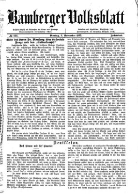 Bamberger Volksblatt Montag 5. November 1877