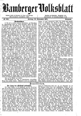 Bamberger Volksblatt Freitag 23. November 1877