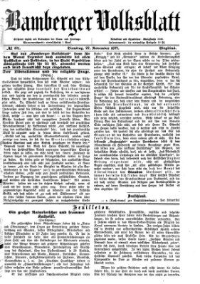 Bamberger Volksblatt Dienstag 27. November 1877