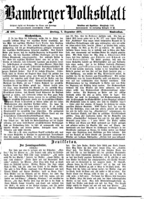 Bamberger Volksblatt Freitag 7. Dezember 1877