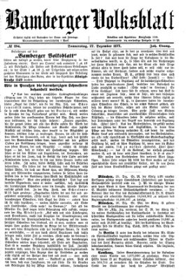 Bamberger Volksblatt Donnerstag 27. Dezember 1877