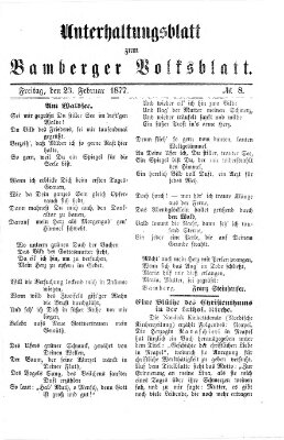 Bamberger Volksblatt. Unterhaltungsblatt zum Bamberger Volksblatt (Bamberger Volksblatt) Freitag 23. Februar 1877