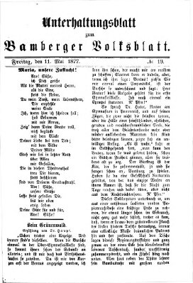 Bamberger Volksblatt. Unterhaltungsblatt zum Bamberger Volksblatt (Bamberger Volksblatt) Freitag 11. Mai 1877