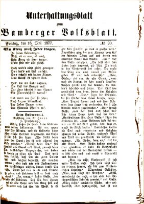 Bamberger Volksblatt. Unterhaltungsblatt zum Bamberger Volksblatt (Bamberger Volksblatt) Freitag 18. Mai 1877