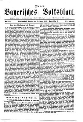 Neues bayerisches Volksblatt Samstag 13. Januar 1877