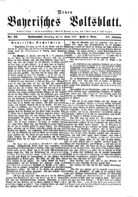 Neues bayerisches Volksblatt Sonntag 14. Januar 1877