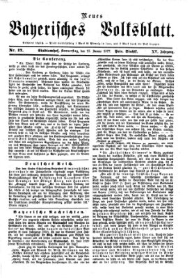 Neues bayerisches Volksblatt Donnerstag 18. Januar 1877