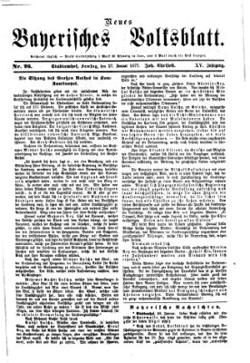 Neues bayerisches Volksblatt Samstag 27. Januar 1877