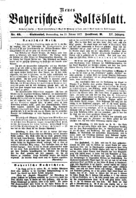 Neues bayerisches Volksblatt Donnerstag 15. Februar 1877