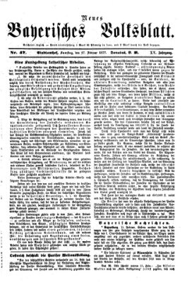 Neues bayerisches Volksblatt Samstag 17. Februar 1877