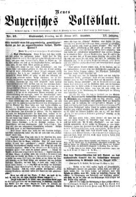 Neues bayerisches Volksblatt Dienstag 27. Februar 1877