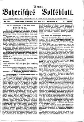 Neues bayerisches Volksblatt Donnerstag 1. März 1877