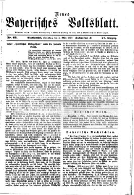 Neues bayerisches Volksblatt Sonntag 4. März 1877