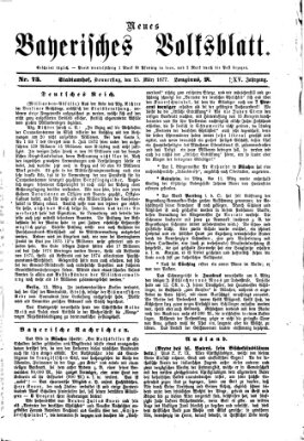 Neues bayerisches Volksblatt Donnerstag 15. März 1877