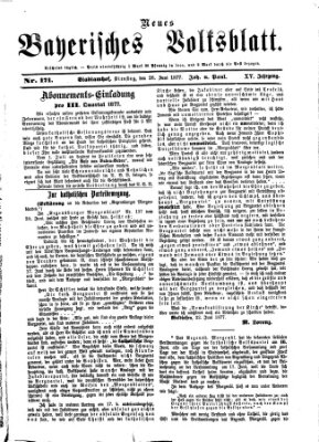 Neues bayerisches Volksblatt Dienstag 26. Juni 1877