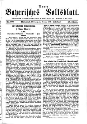 Neues bayerisches Volksblatt Mittwoch 27. Juni 1877