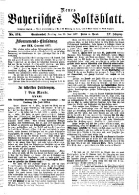 Neues bayerisches Volksblatt Freitag 29. Juni 1877