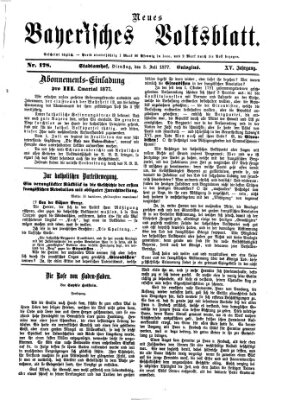 Neues bayerisches Volksblatt Dienstag 3. Juli 1877