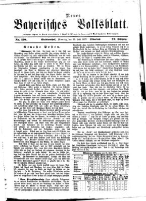 Neues bayerisches Volksblatt Montag 23. Juli 1877