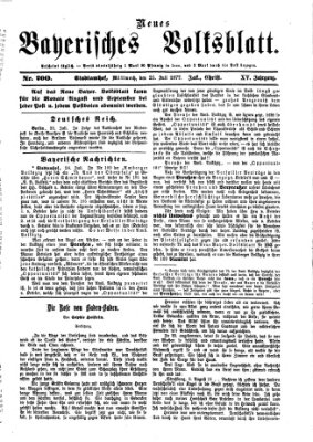 Neues bayerisches Volksblatt Mittwoch 25. Juli 1877