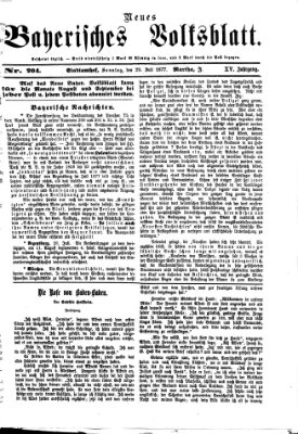 Neues bayerisches Volksblatt Sonntag 29. Juli 1877