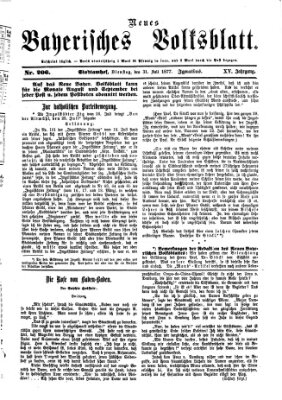 Neues bayerisches Volksblatt Dienstag 31. Juli 1877