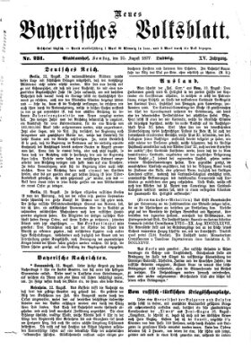 Neues bayerisches Volksblatt Samstag 25. August 1877