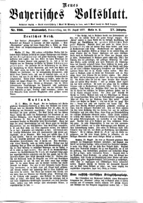 Neues bayerisches Volksblatt Donnerstag 30. August 1877