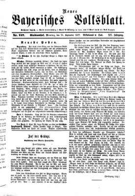 Neues bayerisches Volksblatt Montag 10. September 1877